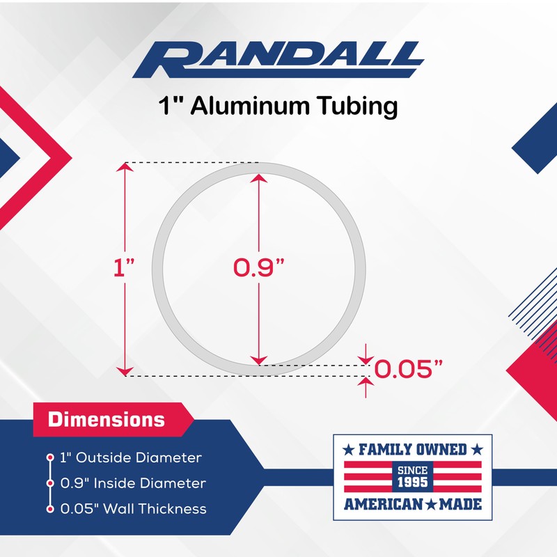 92" Long - 1" ANODIZED ALUMINUM TUBING .050" WALL