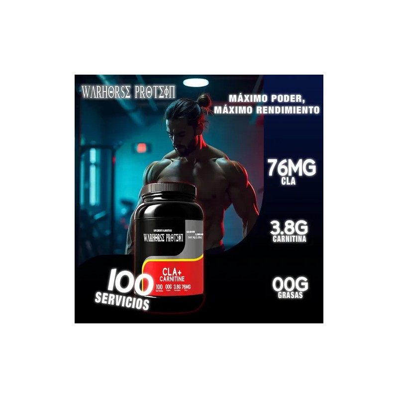 Cla + Carnitina 1kg Warhorse Suplemento 100 Servicios Varios