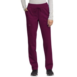 Scrubs for Women Workwear Revolution, Drawstring Cargo Pants Soft Stretch WW105, XL, Wine