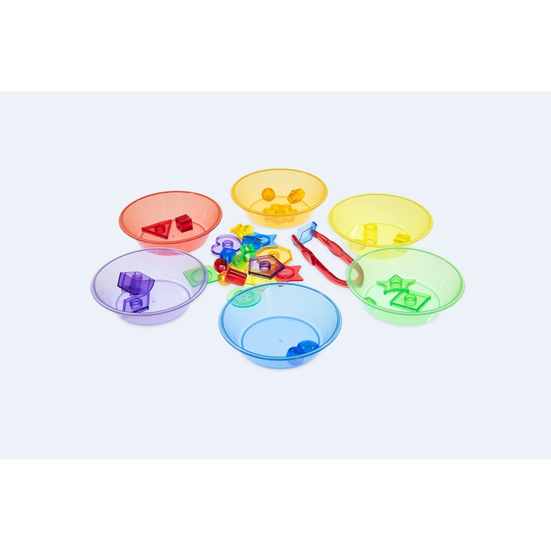 TickiT 73117 Translucent Colour Sorting Bowls, Red, Orange, Yellow, Green,
