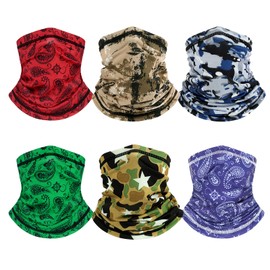 Fgdui 6Pcs Thin Snood Multifunctional Cycling Neck Warmer Lightweight,Breathable,Washable Face Headscarf Suitable for Hiking,Cycling,Fishing,Outdoor Sports and Fitness Windproof Masks