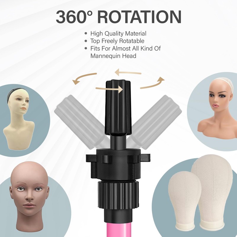 AliLeader 25 Inch Mannequin Head Stand Tripod for Mannequin Head