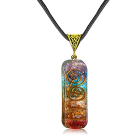 Yenghome Women Men's 7 Chakra Necklace and Bracelet,Healing Energy Crystal Pendant Necklace,Spiritual Healing Necklace Bracelet Set for Yoga Meditation Good Energy Gift