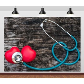 CORFOTO 5x4ft Doctor Physicians Stethoscope Photo Backdrop Doctors Appreciation Week Party Decor Nurse Graduation Backdrop Hospital Wall Hanging Background