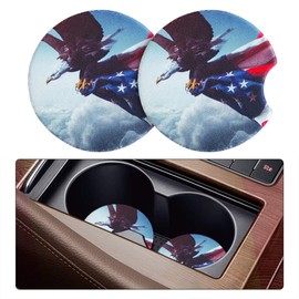 Moly Magnolia 2 Pack Car Coasters for Drinks Absorbent - 2.75 Inch Cute Car Cup Holder Coasters for Women, Removable Cup Holder Coaster for Women Girls, Car Interior Accessories (Style G)