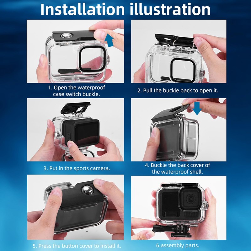 Waterproof Case for Go Pro Hero 13, Protective Underwater Diving