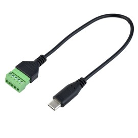euroharry 30 cm USB Type-C to 5 Pin Screw Terminal Block Connection Screw Shield Terminals Pluggable Adapter