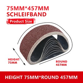 GZKTY Sanding Belts Sanding Belt 75 x 457 mm Set of 25 Grits (P80 x 5, P120 x 5, P150 x 5, P240 x 5, P320 x 5) for Belt Sanders