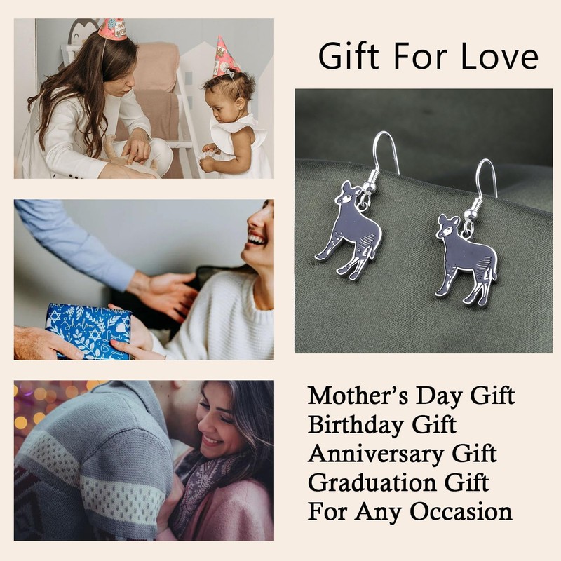 Okapis Earring Cute Okapi Lover Gift Forest Griaffe Zebra Giraffe