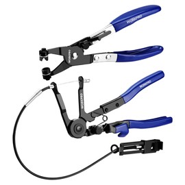 WORKPRO 2-Piece Hose Clamp Pliers Set, 27" Flexible Hose Clamp Plier and Flat Band Hose Clamp Pliers, Hose Clamp Removal Tool for Car Coolant Hose and Water Pipe