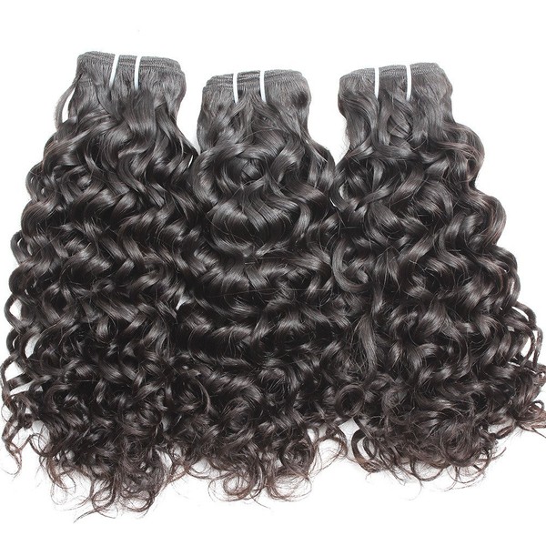 Bella Hair Brazilian Remy Virgin Hair Bundles Water Wave Natural Color Human Hair Weave 3 Bundles 8"8"8"
