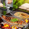 Heavy Duty 430 Stainless Steel Fish Grill Basket With Detachable