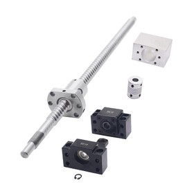 23.62 inch / 600mm Ball Screw RM1204 SFU1204 (End Processing) with Metal Ball Screw Nut and BK10/BF10 End Supports for DIY CNC Machine and 3D Printer