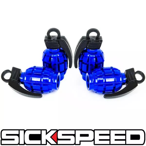 SICKSPEED 2016 4 ANODIZED GRENADE VALVE STEM CAP KIT/SET FOR
