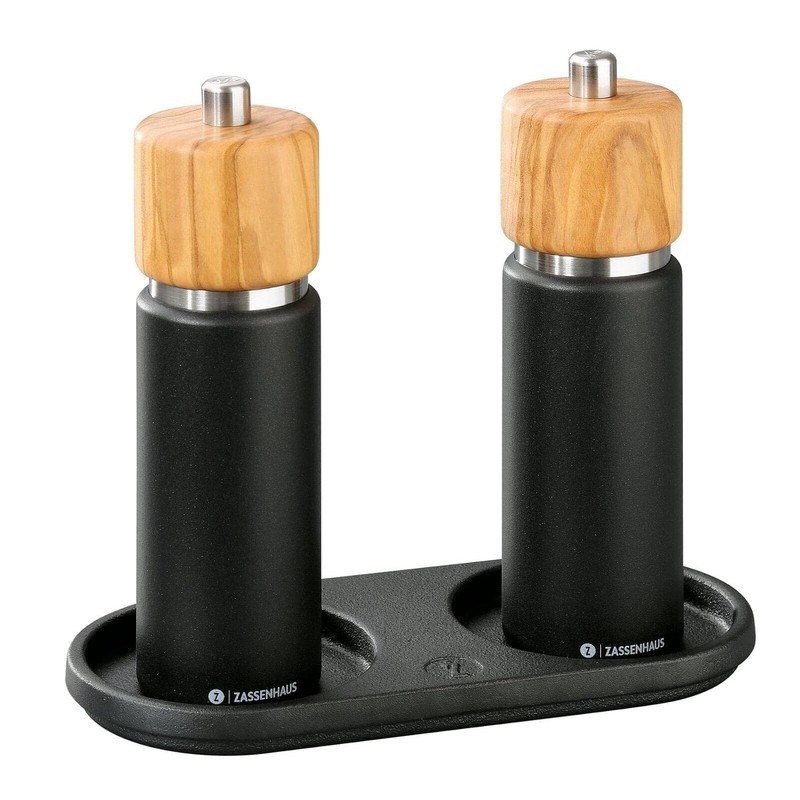 Zassenhaus Cast Iron Cruet for Storing Salt and Pepper Mill.