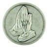Praying Hands Pocket Token Silver Tone Devotional with Serenity Prayer