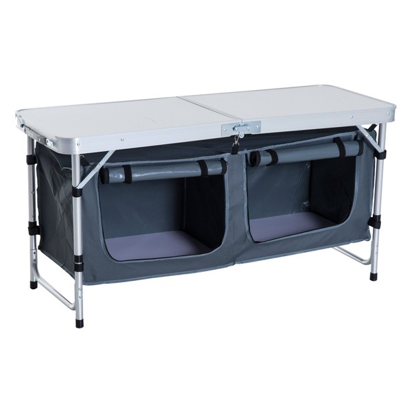 Outsunny 48" Aluminum Folding Camping Tablee with Carrying Handle and