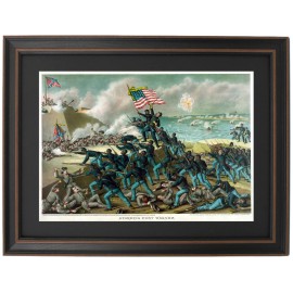 Framed Storming of Fort Wagner by Kurz and Allison. 2 Sizes. Made in USA. - Standard