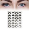 20 Pair Natural Eyelashes Fluffy Cross Fibre 3D False Eyelashes