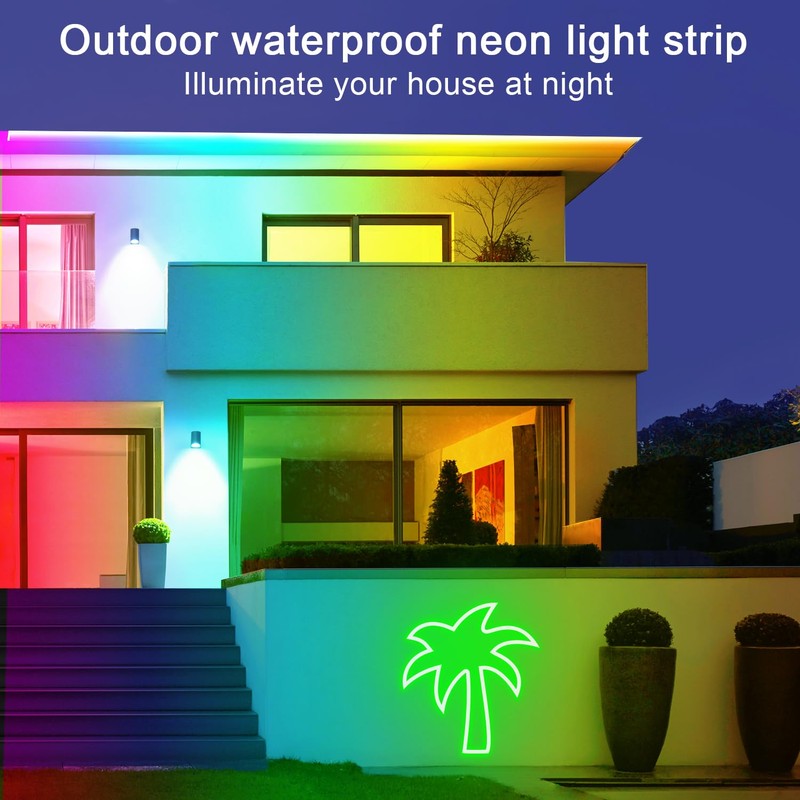 segrass 50ft Neon Rope Light, 24V RGB LED Strip Lights,