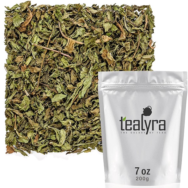Tealyra - Pure Spearmint Leaves - Best African Moroccan Mint Tea - Herbal Loose Leaf Tea - Relaxing - Digestive - Caffeine-Free - 200g (7-ounce)