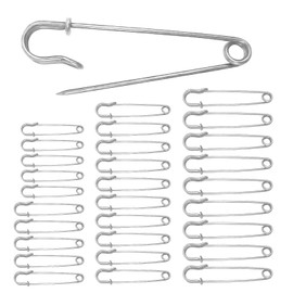 Pack of 30 Safety Pins, Available in 5 cm - 10 cm Various Safety Pins, for Clothing Crafts, Durable Safety Pins (Silver)