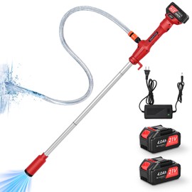 Cordless Stick Water Transfer Pump, Stick Pump with 720GPH Flow Rate & 32ft Max Lift, Built-In 2 * 4000mAh Rechargeable Battery, Detachable Compartment, Ideal for Pool, Garden, Pond, Boat