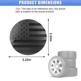 GAOLAOSY 4PCS American Flag Wheel Hub Center Caps Stickers, Waterproof 56mm Automotive Wheel Rim Center Cover, Universal Auto Exterior Decoration Decal Accessories for Car Truck SUV (Black Flag)