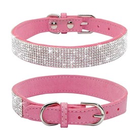 ETOPARS Dog Collar and Lead with Rhinestones, Crystal Diamond Cat Dog Collar Lead Set, Dog Collar Harness, Dog Rhinestone Collar