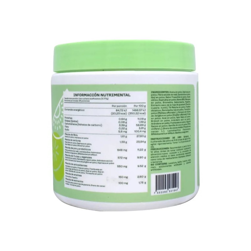 Bloom Greens Fibra Probioticos 145 G Fresa Kiwi Kps