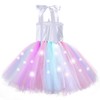 Dicodoum Unicorn Costume Birthday Decorations-Light Up Girls Party Dress Gifts