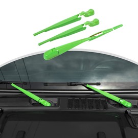 CheroCar Windshield Wiper Blades Trim Cover,Front Rear Window Wiper Arm Blade Kit Exterior Decoration Accessories Compatible with Jeep Wrangler JL JLU & Gladiator JT 2018-2022,Light Green