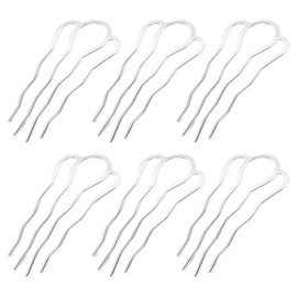 LALAFINA 6Pcs Hair Side Combs Metal Hair Comb Clips U-Shape Hair Combs for Vintage Hairstyle French Twist Comb for Women, Silver