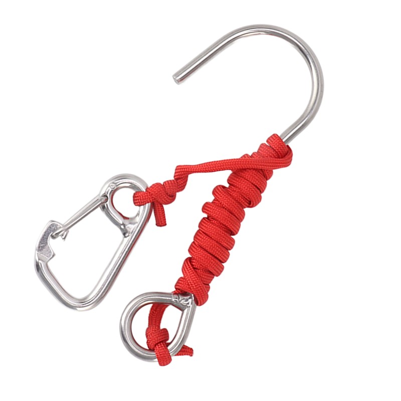 Diving Stainless Steel Single Hook Diving Reef Hook with Lanyard
