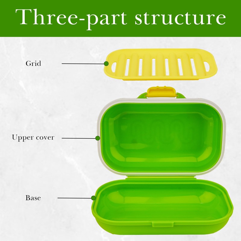 Adorila 2 Pack Leakproof Travel Soap Container, Portable Soap Case