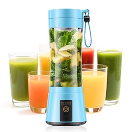 Portable Blender for Smoothies & Shakes - Cordless Personal Size Blender with 6 Blades, 380Ml Juice Cup, Lightweight & Rechargeable, Freshly Squeezed for Picnic/Sprots/Office