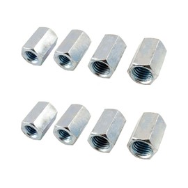Magic Hub 5/8-11 to 1/2-13 x 1 1/4" Long Coupling Reducer Nut, 8 Pack, Zinc Plated, External Hex, Alloy Steel, Industrial Grade
