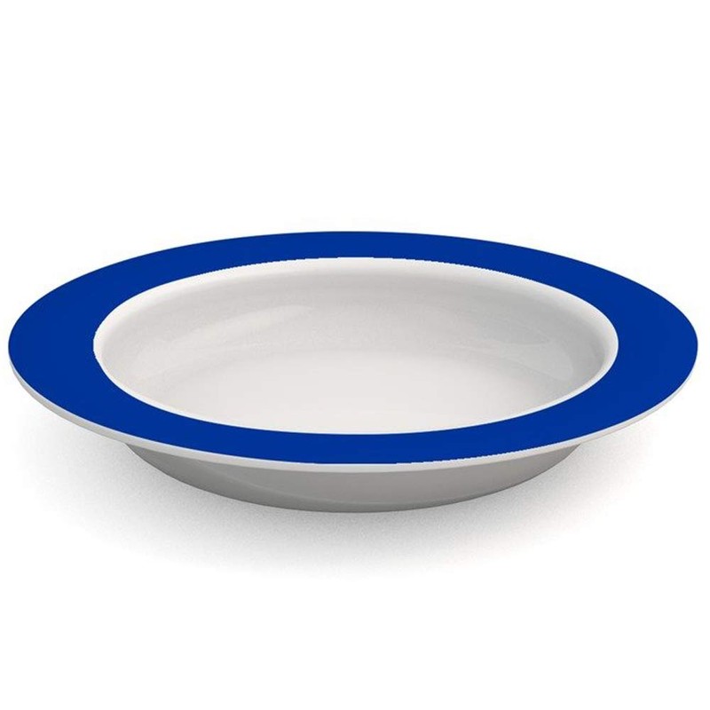 Ornamin Plate with Sloped Base Ø 20 cm Blue Melamine