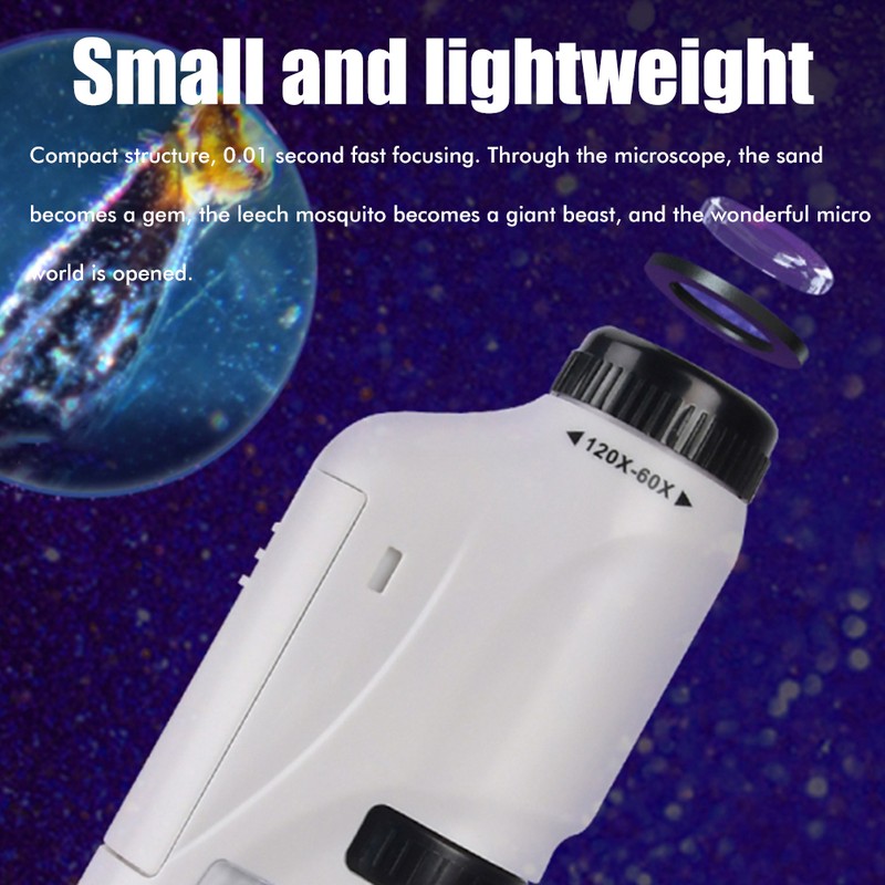 Portable Microscope for Kids Pocket Microscope Science Toys Educational Microscope