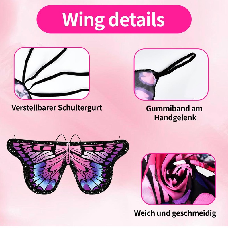 Children's Butterfly Costume Carnival Costume Purple Butterfly Wings Cape Butterfly