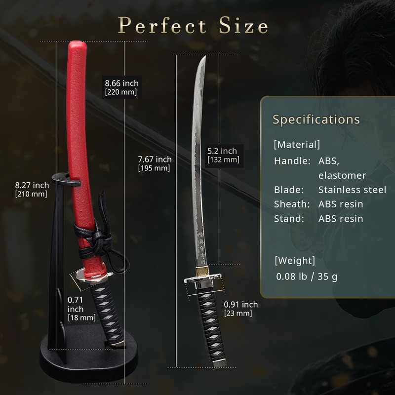 Wablade Mini Japanese Samurai Katana Sword Paper Knife Letter Opener