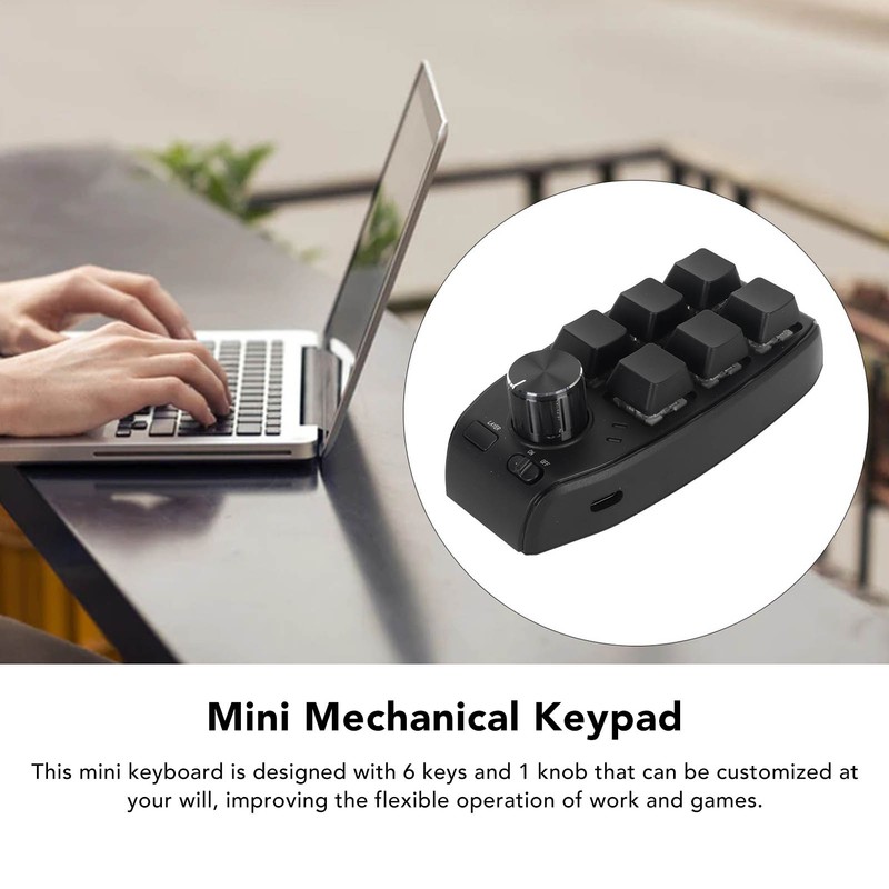 Mini Keypad 6 Keys 1 Knob Red Switch Mechanical Plug