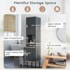 Tangkula Tall Bathroom Cabinet, Freestanding Storage Cabinet w/Doors Cabinet, Open