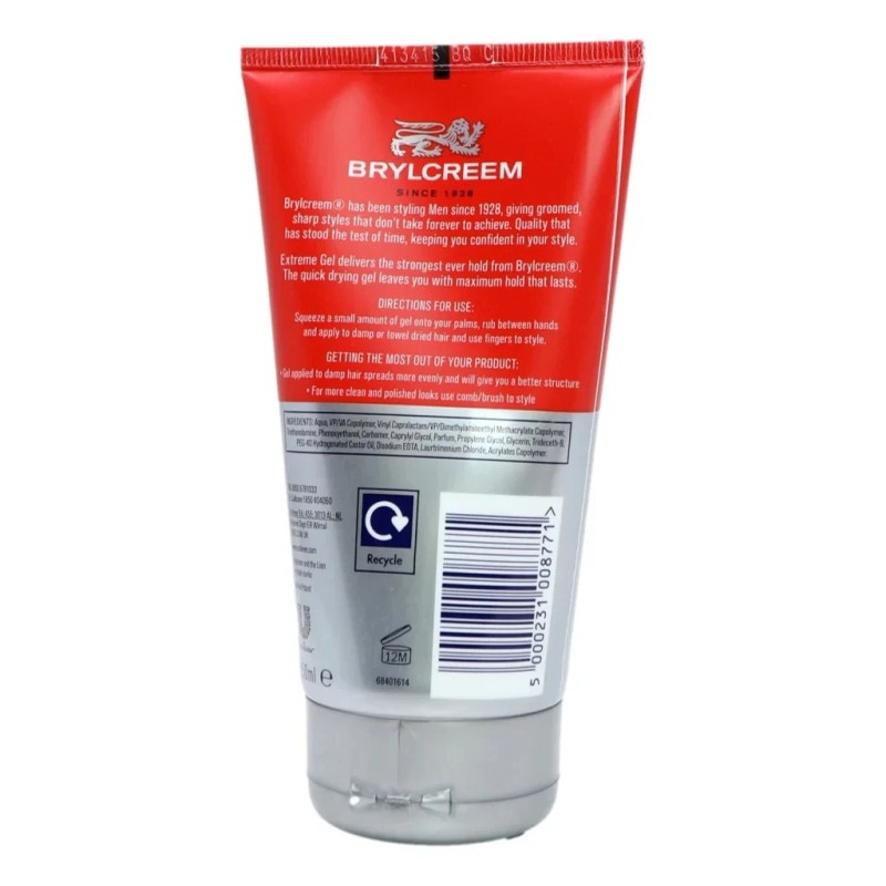 Brylcreem Extreme Hold Hair Gel 150ml – Strong Styling Gel