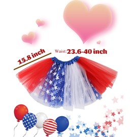 DMLBC Red White Blue Star Tutu Skirt for Women American Flag Tutu Skirt Adult USA Patriotic Tutu Costume 4th of July Party Accessories