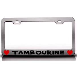 Custom Brother - Tambourine Musical Musician Metal Car SUV Truck License Plate Frame Ch j74