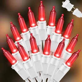 LAMPHOME 100 Mini LED Count RED - String Lights - 21.6FT LED Christmas Lights, Mini led Lights for Home Holiday Party Wedding Independence Day Decoration