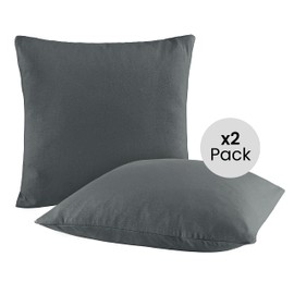 SHC by BaSaTex 2er Pack Jersey Kissenbezüge Kissenhüllen | Kopfkissenbezug aus 100% Baumwolle | 80x80 cm Dekokissen Bezug | Farbe Anthrazit Grau