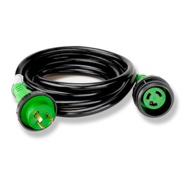 30 Amp RV Marine Shore Power Cord, 125V 15 Ft 30 Amp Twist Lock Cord NEMA L5-30 Extension Cord Boat Power Cable Shore Power Cord 30 Amp L5-30P to L5-30R Shore Power Plug with Seal Collar. 30A