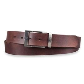 STILORD Leather Belt Men's Brown Universal Shortenable for Casual Business and Jeans 34 mm Leather Belt 100% Genuine Leather in Shabby Box Cresto - Brown, Colour: Brushed Buckle - Silver I I, Brushed